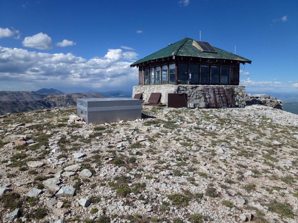 The Mount Holmes Fire Tower was built in 1931 at an elevation of about 10,000 feet.