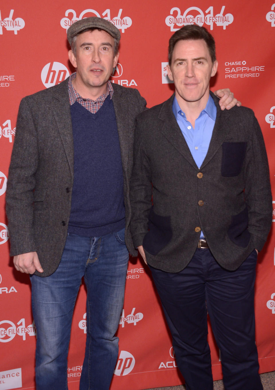 PARK CITY, UT - JANUARY 20:  Steve Coogan and Rob Brydon attend the premiere of 'The Trip To Italy' at the Eccles Center Theatre during the 2014 Sundance Film Festival on January 20, 2014 in Park City, Utah.  (Photo by Michael Loccisano/Getty Images for Sundance Film Festival)