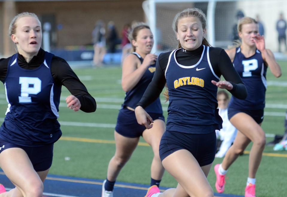 Ana Fortier topped both the 100m and 200m runs in the GHS hosted meet on Tuesday.