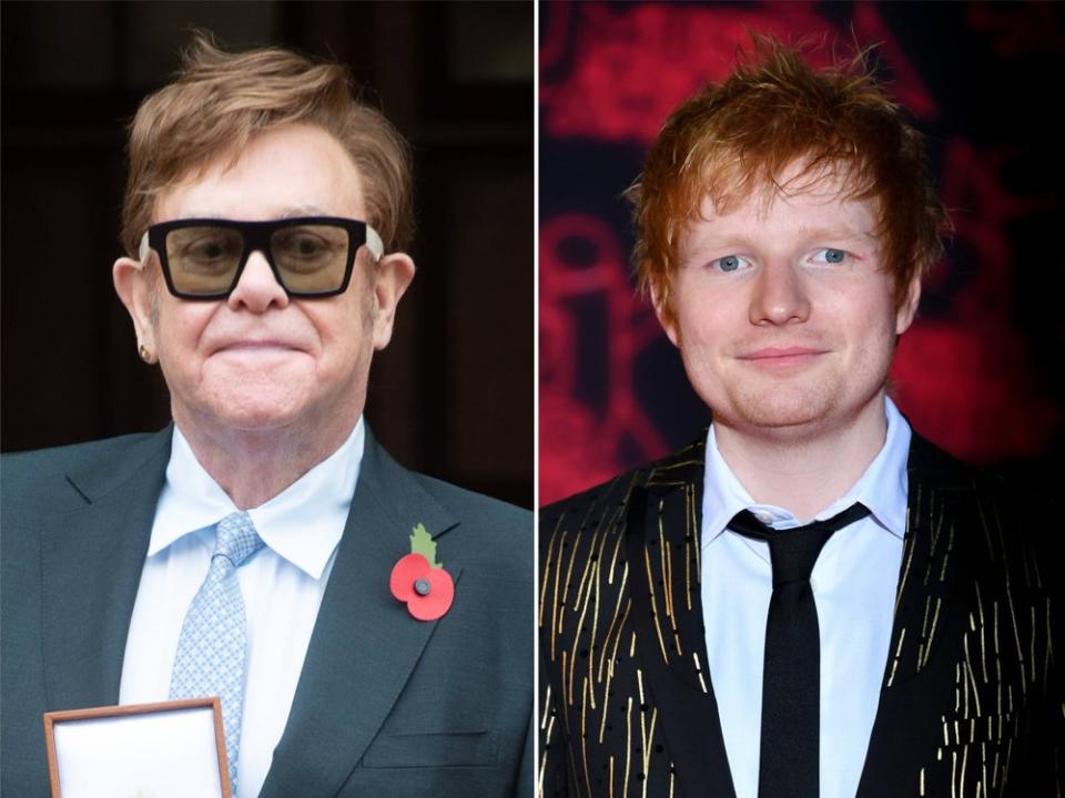 Elton John (l.) und Ed Sheeran machen gemeinsame Sache. (Bild: imago images/i Images / imago images/Starface)