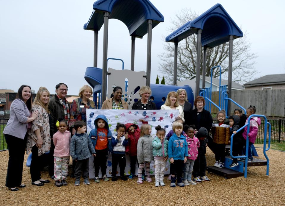 The JRC Learning Center on Thursday dedicated new playground equipment at the JRC Myrna Pastore Campus in Canton Township.