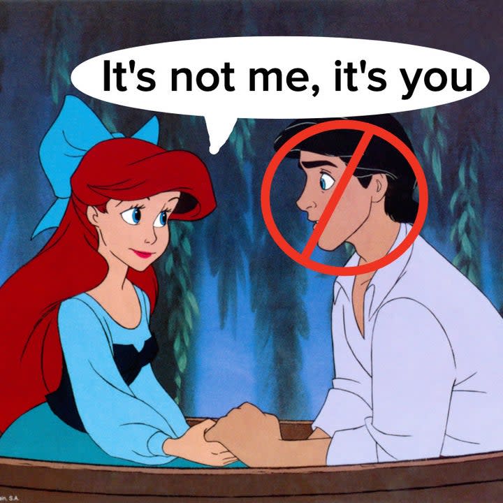 an image of Ariel and Prince Eric from the original 