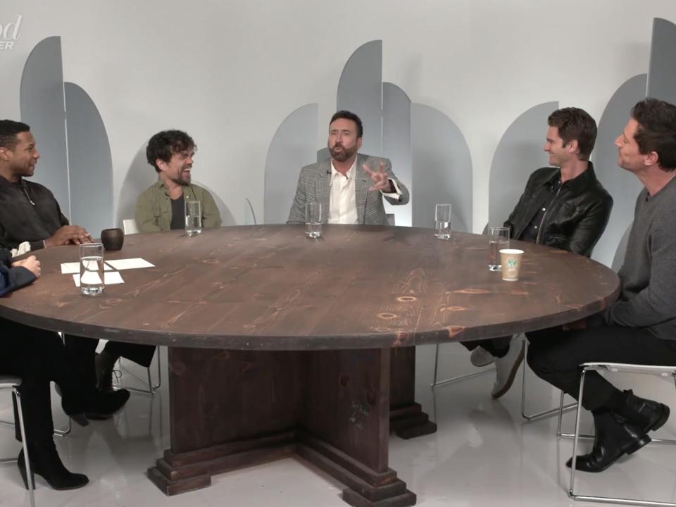 Nicolas Cage (Pig), Peter Dinklage (Cyrano), Andrew Garfield (Tick, Tick … Boom! and The Eyes of Tammy Faye), Jonathan Majors (The Harder They Fall) and Simon Rex (Red Rocket) gathered and bonded at THR‘s annual Actor Roundtable.