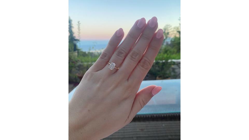 A photo of Rosie Kelly's engagement ring 