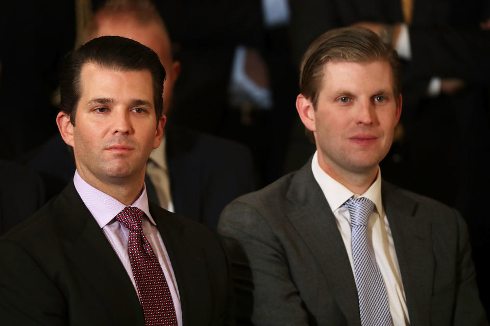 Donald Trump Jr., left, and Eric Trump. (Photo: Chip Somodevilla/Getty Images)