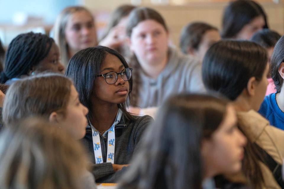 Students from Yeshivat Noam in Paramus joined forces with those from Academy of Holy Angels in Demarest to discuss antisemitism in a cross-cultural event at the Demarest academy on March 25. They discussed Passover and Easter traditions at the session.