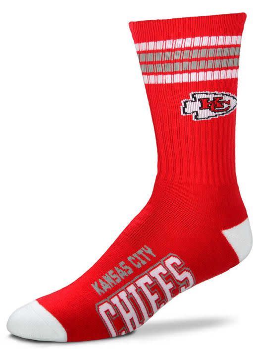 <p><a href="https://go.redirectingat.com?id=74968X1596630&url=https%3A%2F%2Fwww.rallyhouse.com%2FKansas-City-Chiefs-Duece-Four-Stripe-Mens-Crew-Socks-9020833&sref=https%3A%2F%2F" rel="nofollow noopener" target="_blank" data-ylk="slk:Shop Now;elm:context_link;itc:0;sec:content-canvas" class="link rapid-noclick-resp">Shop Now</a></p><p>Kansas City Chiefs Duece Four Stripe Mens Crew Socks</p><p>rallyhouse.com</p><p>$16.99</p>