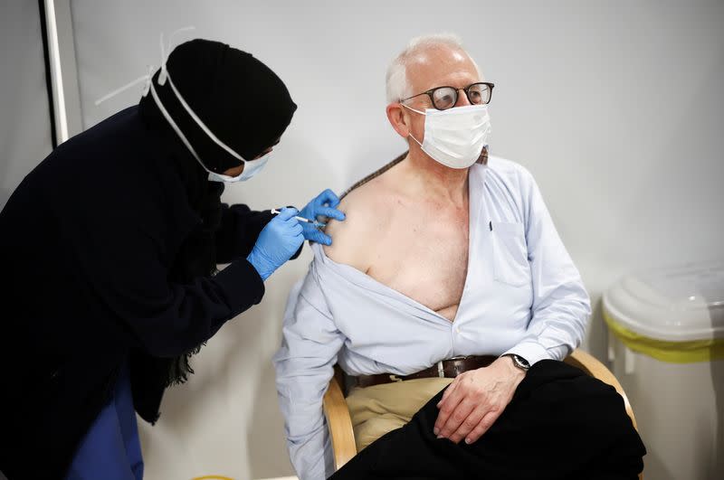 Vaccination centre at the Westfield shopping centre in London