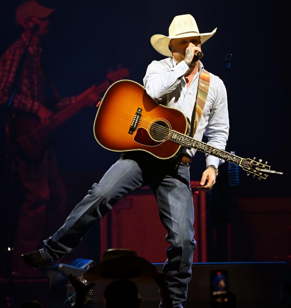 Cody Johnson performs at Bridgestone Arena on Friday, Feb. 2, 2024, in Nashville, Tenn.