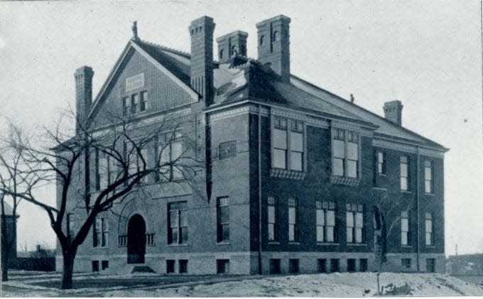 This image of Rockford Central High School is seen on page 12 of "That Men Know So Little of Men: A History of the Negro in Rockford, 1834-1973" by Barbara Chapman.