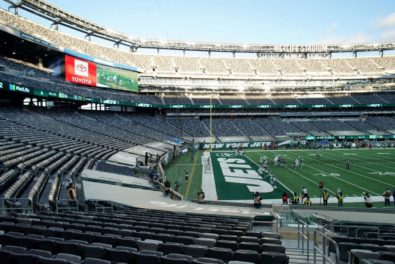 NFL players have long called for a change from a synthetic surface to grass at MetLife Stadium in East Rutherford, N.J., citing injury concerns. File Photo by John Angelillo/UPI