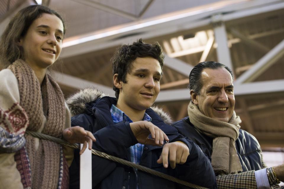 ILLESCAS, SPAIN - MARCH 12:  Jaime de Marichalar and their kids Felipe Juan Froilan de Marichalar and Victoria Federica de Marichalar attend the traditional Spring Bullfighting performance on March 12, 2016 in Illescas, Spain.  (Photo by Europa Press/Europa Press via Getty Images)