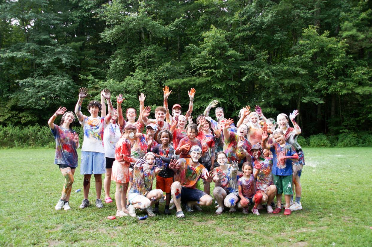 Campers pose for a group shot after taking part in a Kesem Camp at Camp Blue Star in Hendersonville last year. The camp was made possible by the Kesem Western Carolina University chapter.