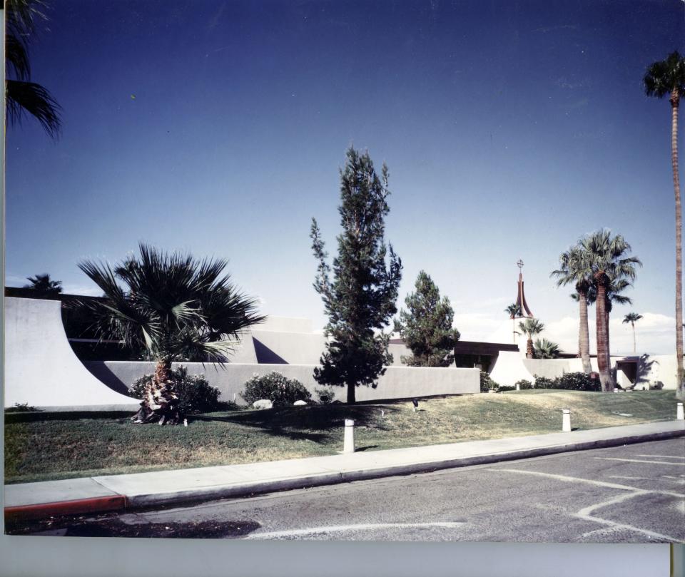 Upswept concrete of William Cody’s design of St. Theresa Church.