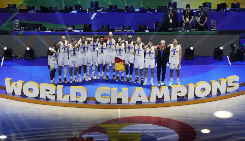 德國男籃隊勇奪「世界冠軍」。（美聯社）