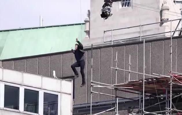 But it seems he didn't get enough air to complete the stunt. Source: Supplied