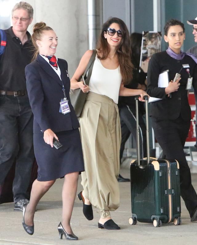 Amal Clooney William Vintage Suit in Paris Feb. 2017