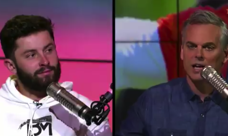 Baker Mayfield and Colin Cowherd debate on FS1.