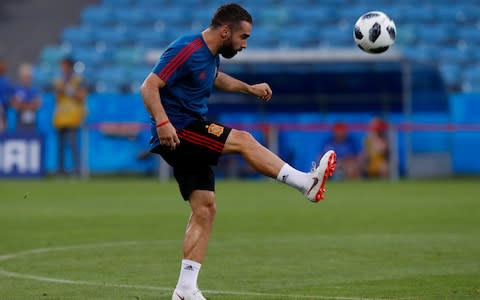 Dani Carvajal in training  - Credit: AP