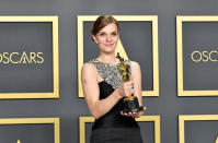 Composer Hildur Gudnadóttir, winner of the Original Score award for “Joker,” poses in the press room during the 92nd Annual Academy Awards at Hollywood and Highland on February 09, 2020 in Hollywood, California. (Photo by Amy Sussman/Getty Images)