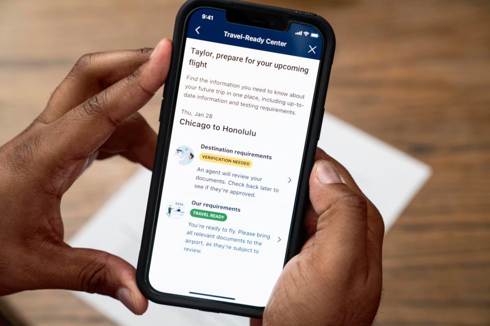 United Airlines has added new features to its mobile app to help travelers stay on top of COVID-19 travel restrictions.