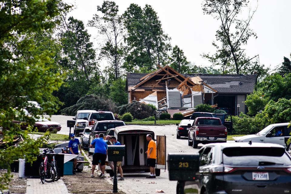 Houses and businesses in Brookville were damage by tornadoes late Monday night, May 27. Many streets were blocked for downed trees, power lines and debris scattered through the neighborhoods. WHIO File