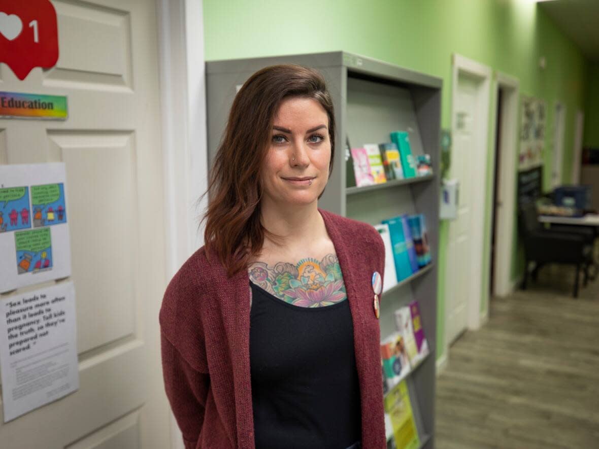 Taryn Wahl, education coordinator at Planned Parenthood Regina, said the organization had to change the way it delivers sexual health services due to an increase in demand during the pandemic.  (Matt Howard/CBC News - image credit)