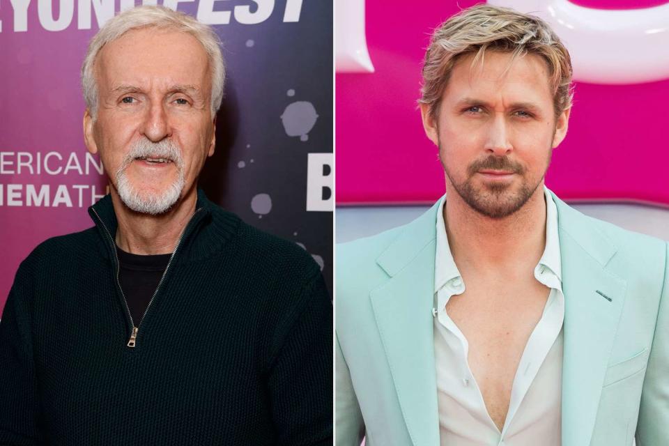 <p>Frazer Harrison/Getty, Wiktor Szymanowicz/Anadolu Agency via Getty</p> James Cameron in Los Angeles on Sept. 27, 2023; Ryan Gosling in London on July 12, 2023