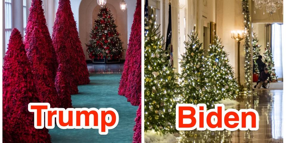 trump biden christmas decorations