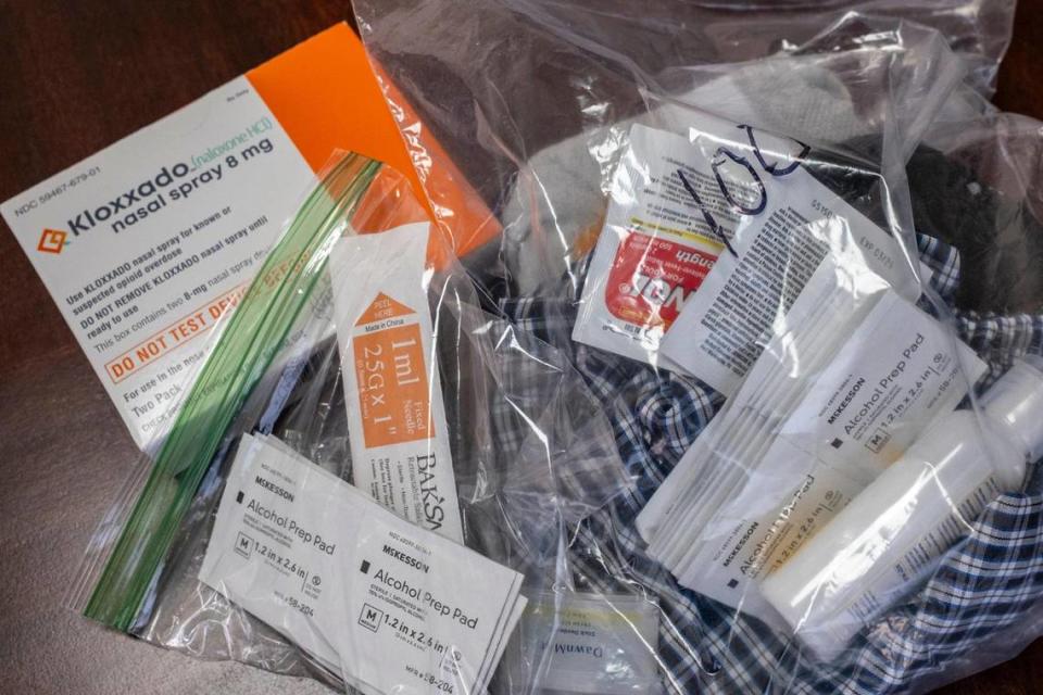 Health kits for vulnerable populations in Myrtle Beach are distributed by Fyrebird Recovery, a Myrtle Beach-based nonprofit primarily serving people facing homelessness and drug addiction. Their Broadway Street location has been closed by the city for failure to meet zoning requirements. July 17, 2023.