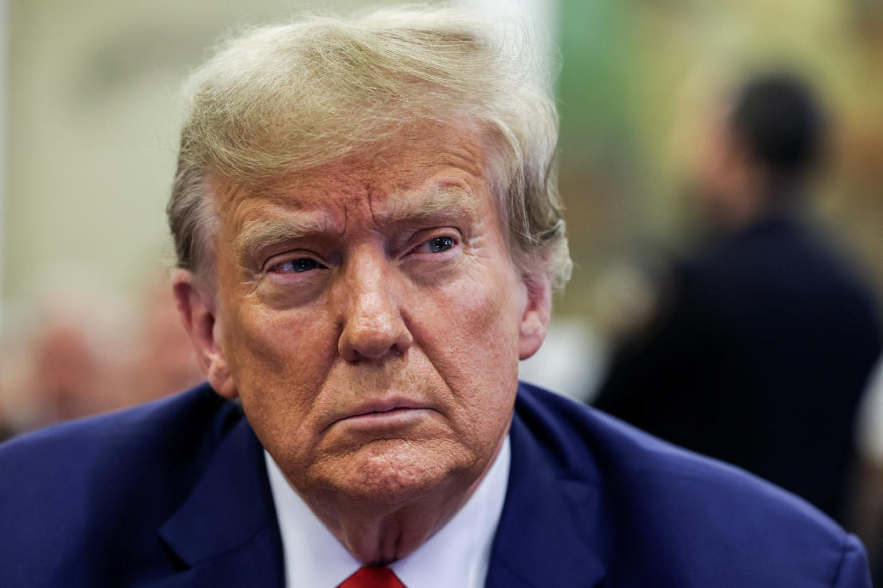 Former U.S. President Donald Trump at the closing arguments in the Trump Organization civil fraud trial in New York City on Jan. 11, 2024. (Shannon Stapleton / Getty Images file)
