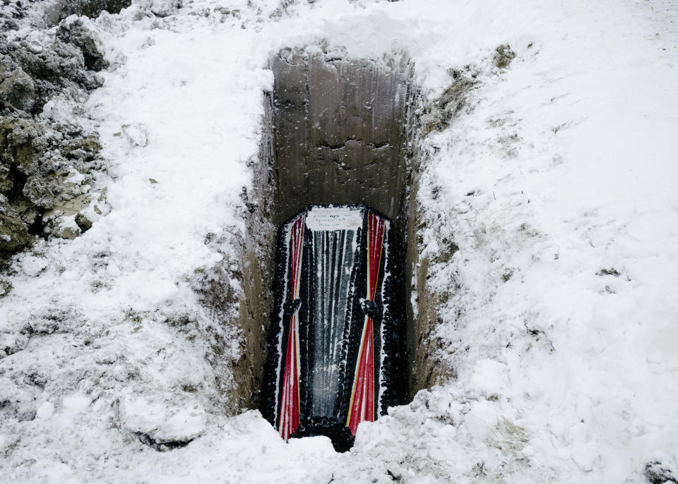 El funeral de combatientes de Wagner en un cementerio en la región rusa de Krasnodar, el 7 de febrero de 2023. (Nanna Heitmann/The New York Times)