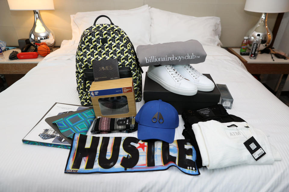 Billionaire Boys Club, Moose Knuckles, ATM and more brands in the draftees’ gift box. - Credit: Sharief Ziyadat/Courtesy