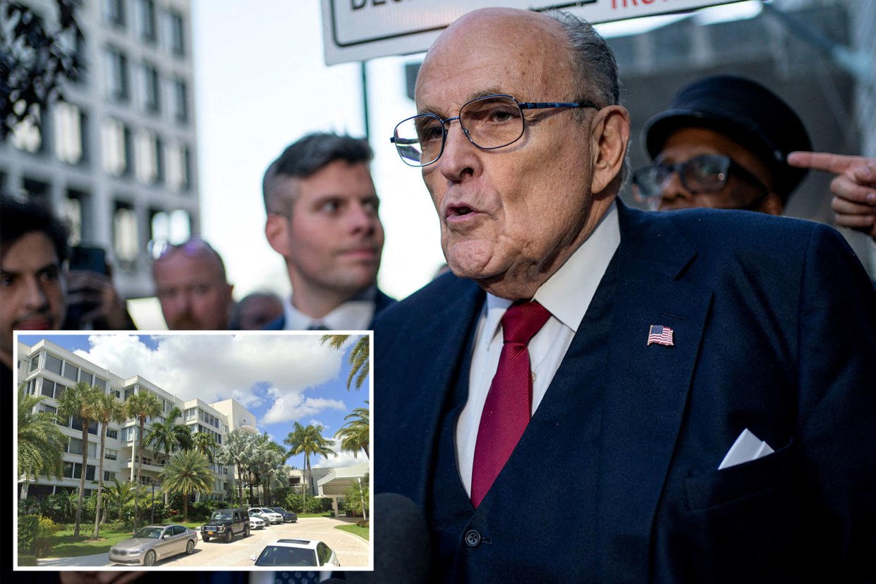 Rudy Giuliani/ the Palm Beach, Florida building where Giuliani has a condo.