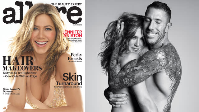 640px x 360px - Jennifer Aniston Poses Topless, Slams Pressure to Get Pregnant