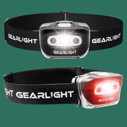 A pair of LED headlamps for hands-free lighting