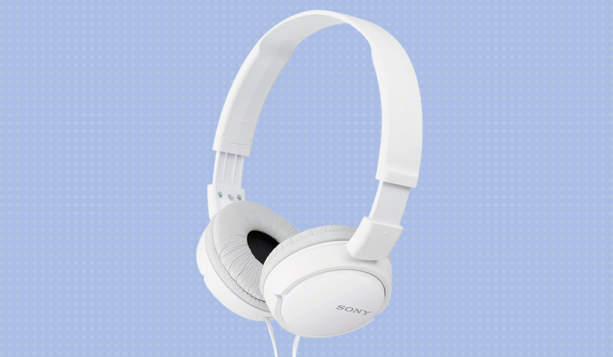 white wired headphones