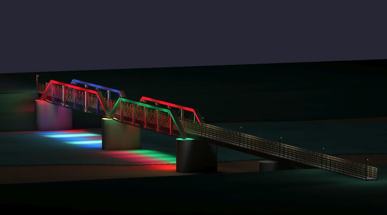 The Adel Partners Chamber of Commerce has added LED lights to the Raccoon River Valley Trail bridge.