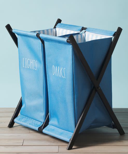 Lights and Darks Foldable Laundry Basket with Liner