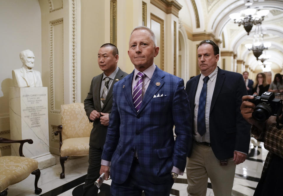 Rep. Jeff Van Drew of New Jersey departs the Capitol after the House of Representatives voted to impeach President Donald Trump on two charges, abuse of power and obstruction of Congress. Van Drew, a Democrat who plans to switch and become a Republican, represents a southern New Jersey district that Trump carried in 2016 and was expected to face a difficult reelection next year. (AP Photo/J. Scott Applewhite)