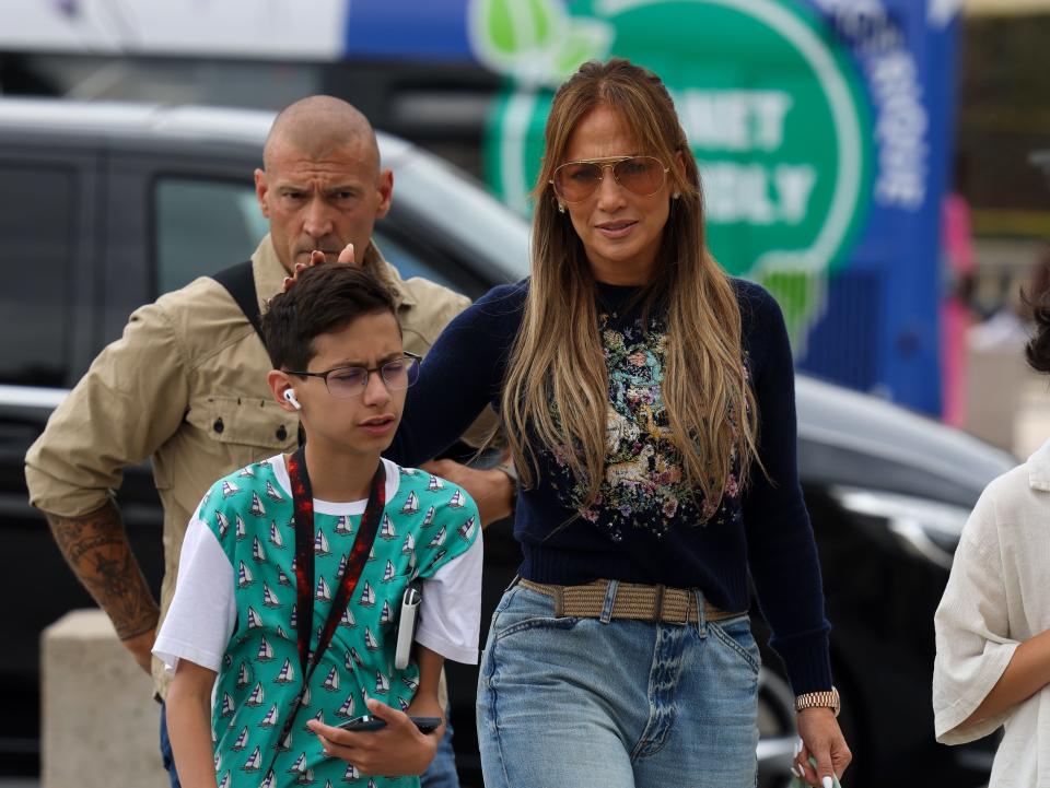 Jennifer Lopez and her son Maximillian Muñiz in 2022.
