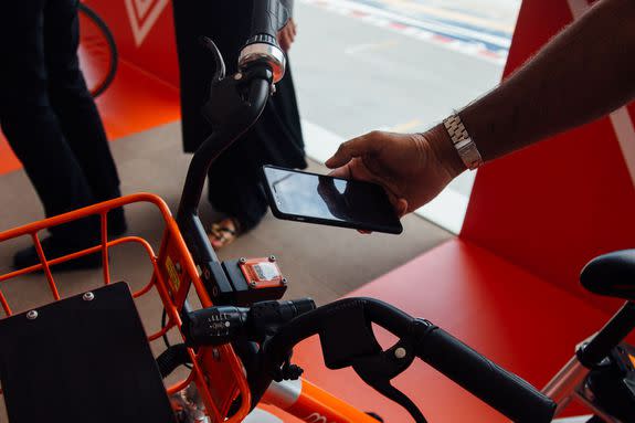 Users just need to scan the QR code in their phone to unlock the bike