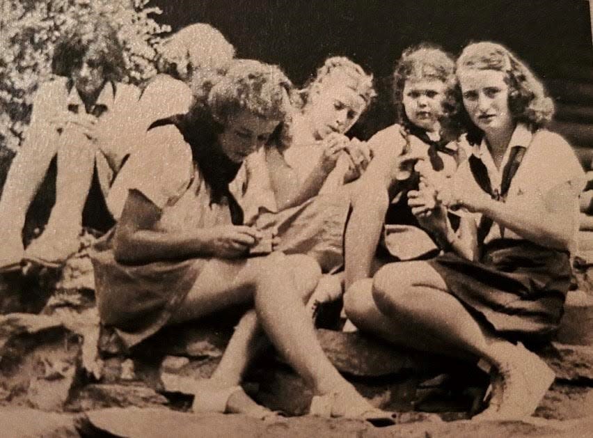 The Camp Fire Girls group from Davenport in the 1940s.