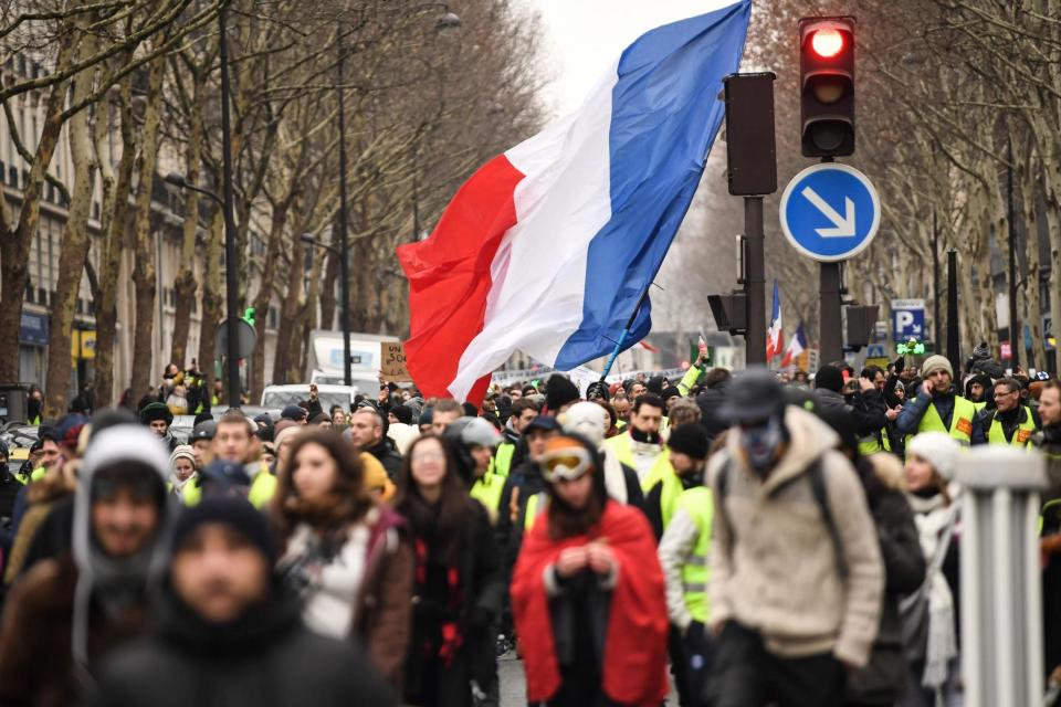 Demonstrations took place across France (AFP/Getty Images)