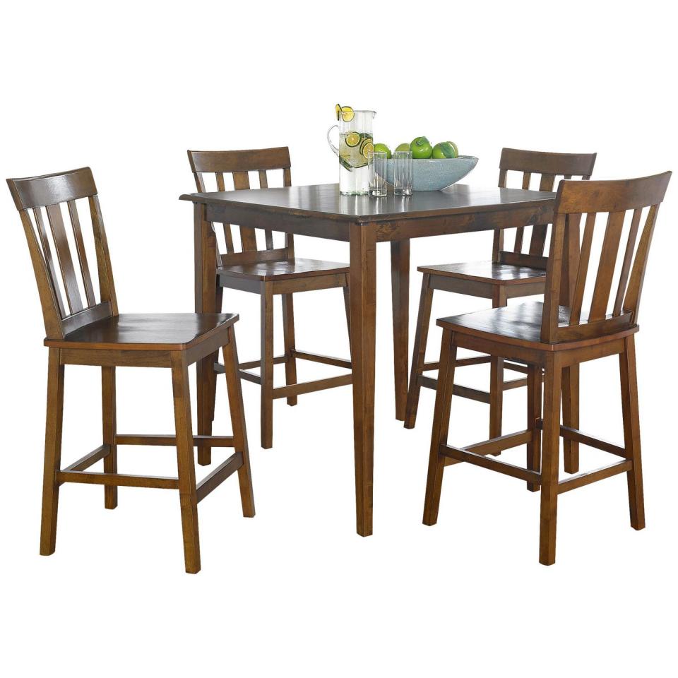 Mainstays 5-Piece Mission Counter-Height Dining Set. Image via Walmart.