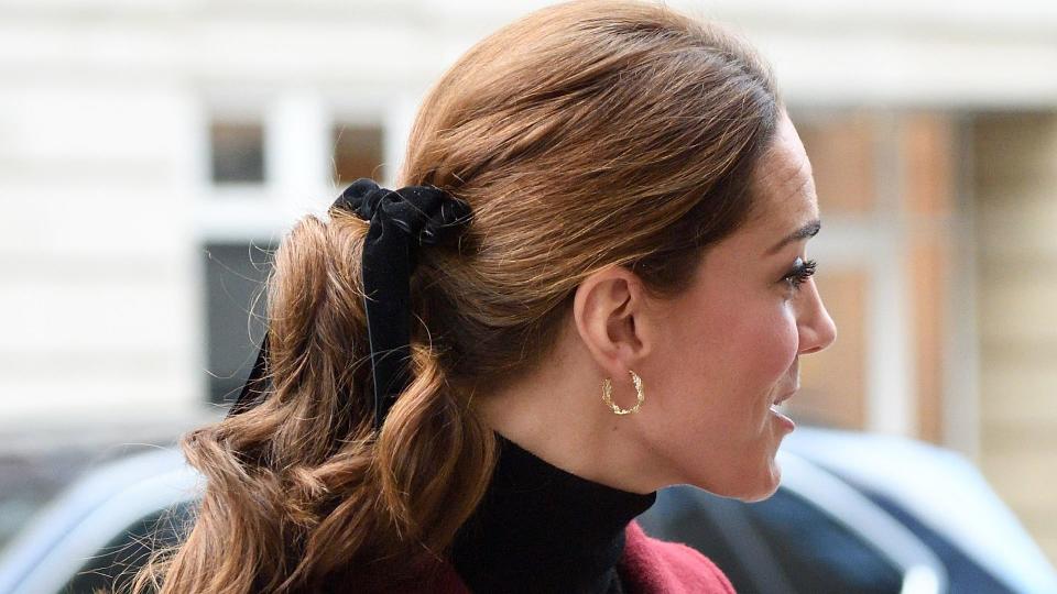 Princess Kate wearing a trendy bow in her hair