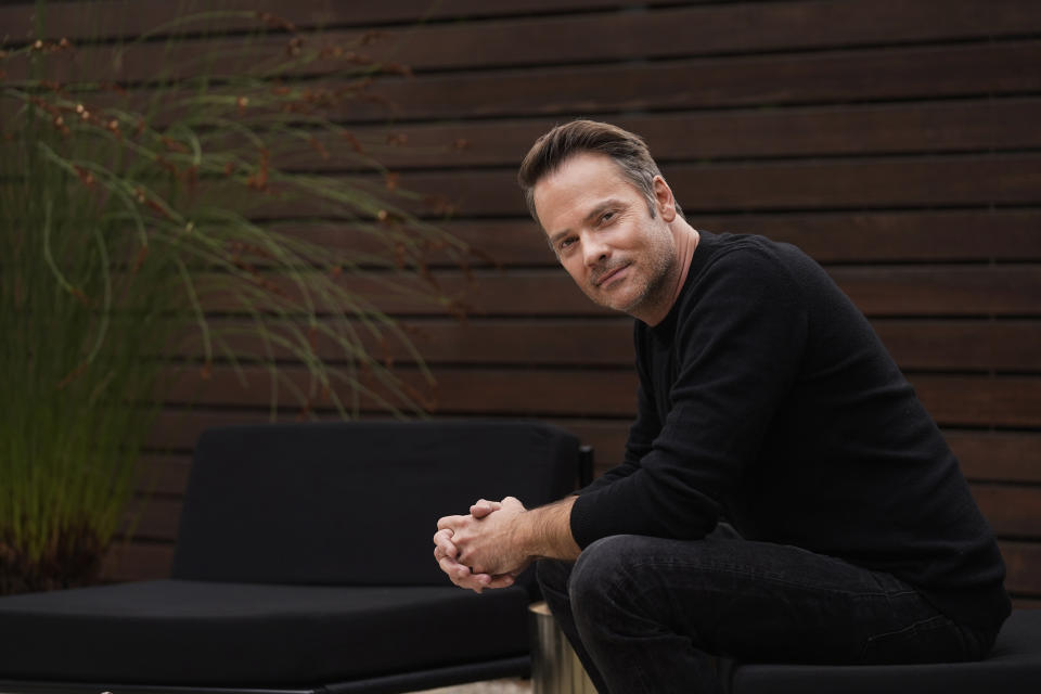 Actor Barry Watson poses for a portrait at his home in the Brentwood section of Los Angeles on Friday, Oct. 22, 2021, to promote a reboot of the Michael Landon TV series “Highway to Heaven," which co-stars Jill Scott as an angel sent to earth to help people. (AP Photo/Chris Pizzello)