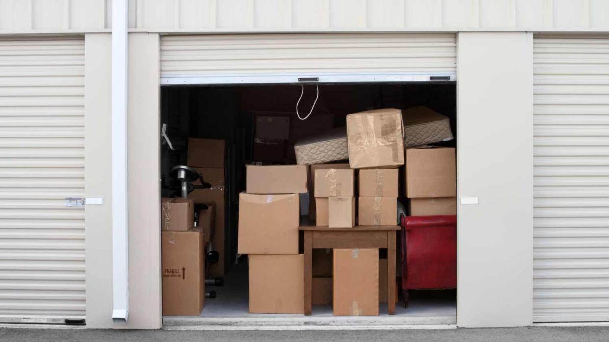 An open self storage warehouse