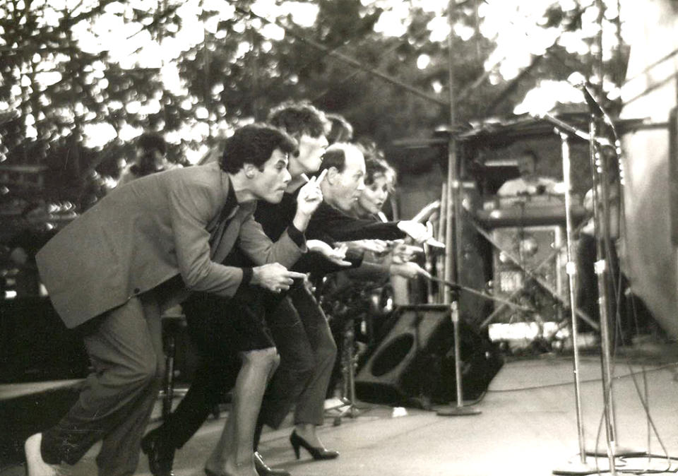 The Manhattan Transfer performs at the 1981 Saratoga Jazz Festival with original member Tim Hauser (second from right), who died in 2014. - Credit: Courtesy Manhattan Transfer