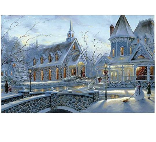 2) Meryi Snowy Scene Jigsaw Puzzle for Adults 1000 Piece